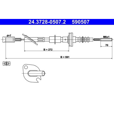 ATE Kupplungsseil | 24.3728-0507.2
