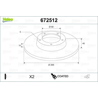 VALEO Bremsscheibe | 672512