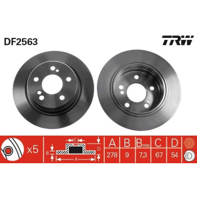 TRW Bremsscheibe | DF2563