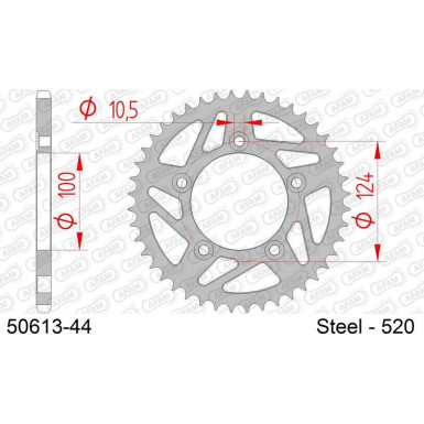 AFAM Kettenrad STAHL 44 Zähne | für 520 | 50613-44