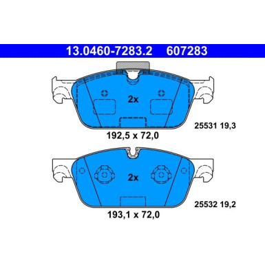 Bremsbelagsatz Db P. W166/X166 Gl/Ml 4-Matic 11 | 13.0460-7283.2