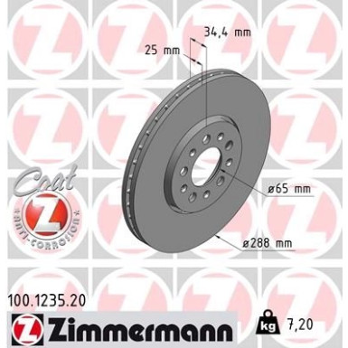 ZIMMERMANN Bremsscheibe | 100.1235.20