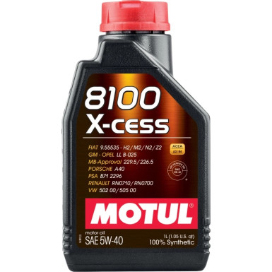 Motul 8100 X-Cess 5W-40 A3/B4 1 Liter | 102784