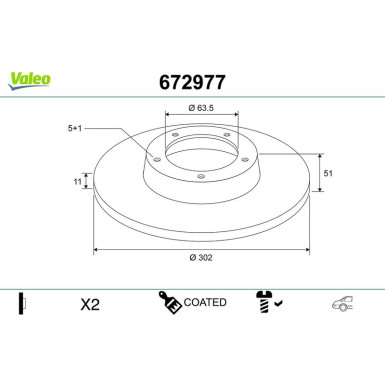 VALEO Bremsscheibe | 672977