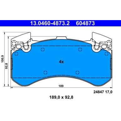 Bremsbelagsatz Audi S. A6/A7/A8 1.8-6.3 Quattro 10 | 13.0460-4873.2