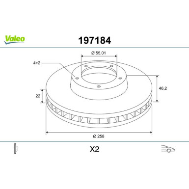 VALEO Bremsscheibe | 197184