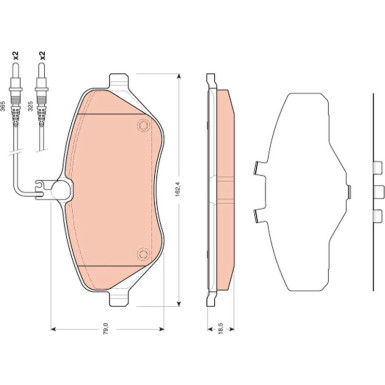 Bremsklötze VA | CITROEN C5,C6,407 05 | GDB1663