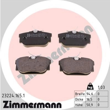 ZIMMERMANN Bremsbeläge | 23224.165.1