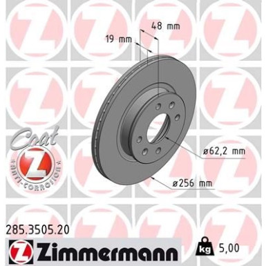 ZIMMERMANN Bremsscheibe | 285.3505.20