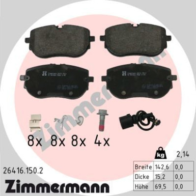 ZIMMERMANN Bremsbelagsatz, Scheibenbremse | 26416.150.2