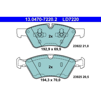 Bremsbelagsatz Db P. W211/W164/W251 3,0-3,5 4-Matic 05- Caremic | 13.0470-7220.2