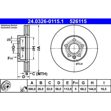 Bremsscheibe Vw P. Sharan/T4 95-10 Power Disc | 24.0326-0115.1