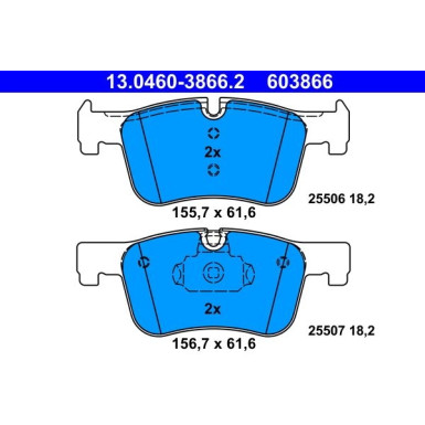 Bremsbelagsatz Bmw P. 1/3/4 1,5-2,0 10 | 13.0460-3866.2