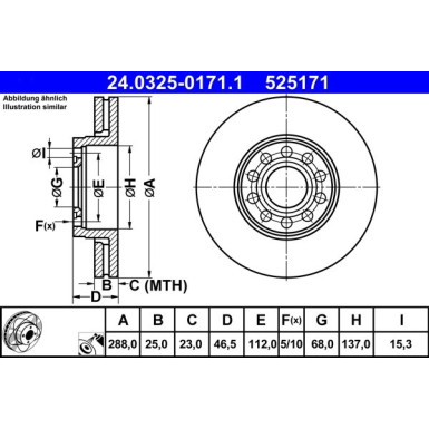 Bremsscheibe Vw P. Passat 96-05 Power Disc | 24.0325-0171.1