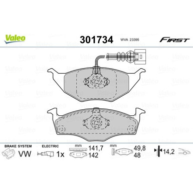 VALEO Bremsbeläge | 301734