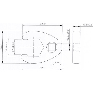 BGS Hahnenfußschlüssel | Antrieb Innenvierkant 12,5 mm (1/2"""") | SW 33 mm | 1759-33