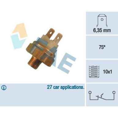 FAE Temperaturschalter, Kühlmittelwarnlampe | 35450