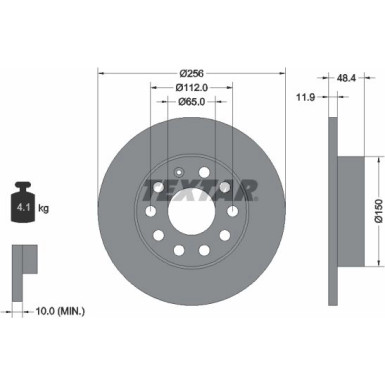 Bremsscheibe Vw T. Golf5/A3/Touran/Octavia 256X12 | 92121103