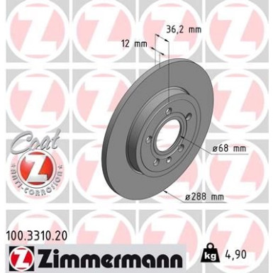 ZIMMERMANN Bremsscheibe | 100.3310.20