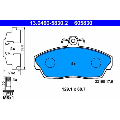 Bremsbelagsatz Land Rover P. Freelander 1,8-2,5 V6 4X4 98-06 | 13.0460-5830.2