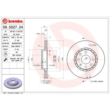 10 481 015 Bremsscheibe VA | OPEL Corsa,Astra,Tigra,Vectra 88 | 09.5527.24