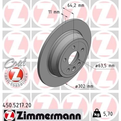 ZIMMERMANN Bremsscheibe | 450.5217.20