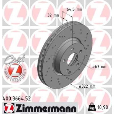 15 481 076 Sport Bremsscheibe VA Sport | MERCEDES W204,W212 07 | 400.3664.52