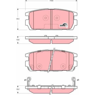 Bremsklötze HA | HYUNDAI Terracan 01 | GDB3296