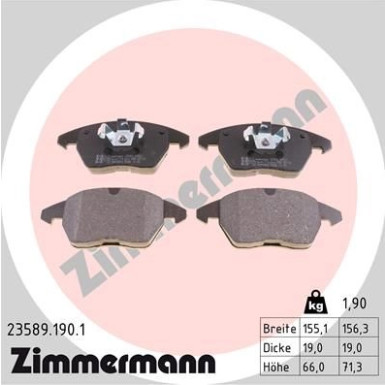 ZIMMERMANN Bremsbeläge | 23589.190.1