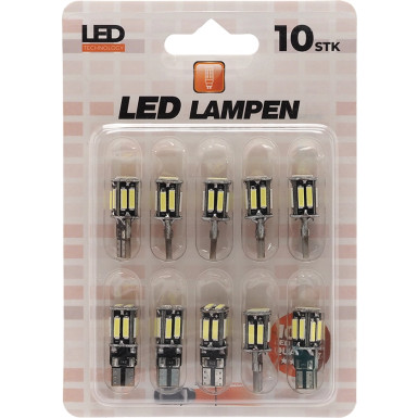 10 Stück Glassockel W5W 10x 5630 SMD Weiß T10 Canbus Weiß | LIMSPAR2