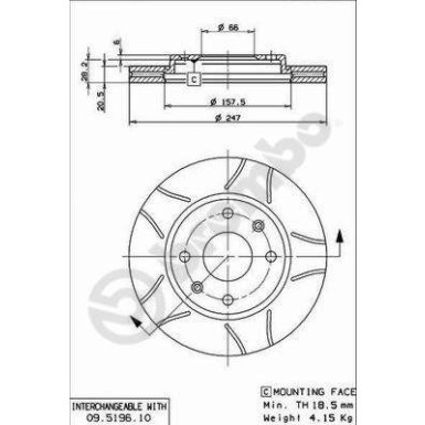 BREMBO Bremsscheibe | 09.5196.75