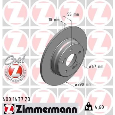 ZIMMERMANN Bremsscheibe | 400.1437.20