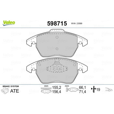 VALEO Bremsbeläge | 598715