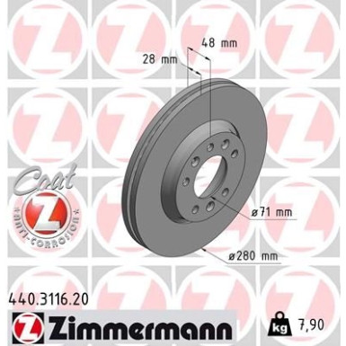 ZIMMERMANN Bremsscheibe | 440.3116.20