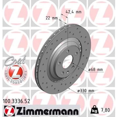 12 482 036 Sport Bremsscheibe HA Sport | AUDI S6,Allroad 06 | 100.3336.52