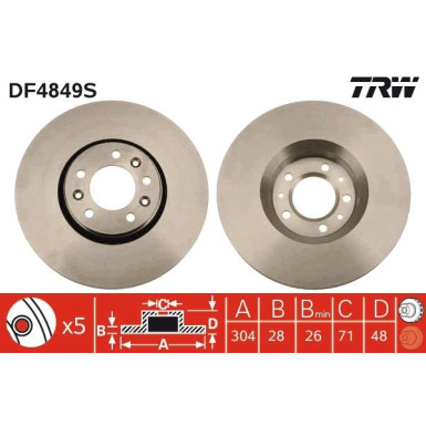 Bremsscheibe Fiat P. Scudo 07 | DF4849S