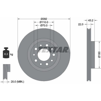 Bremsscheibe Alfa T. 159 05- 2.4Jtd | 92145303