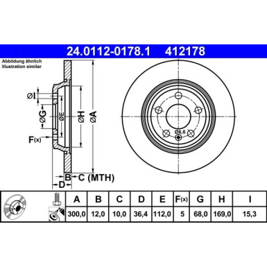 Bremsscheibe Vw T. A4/A5 07-/Q5/A6 09- 300X12 | 24.0112-0178.1