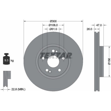 Bremsscheibe Renault P. Laguna 01- 300Mm | 92119003