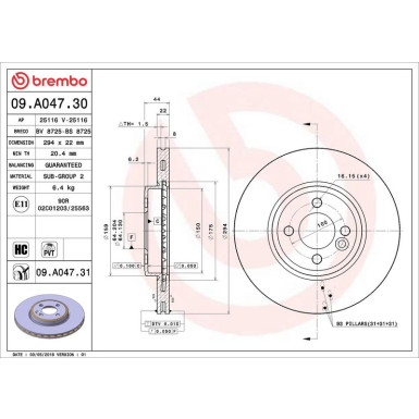 22 481 000 Bremsscheibe VA | MINI Cooper S 06 | 09.A047.31