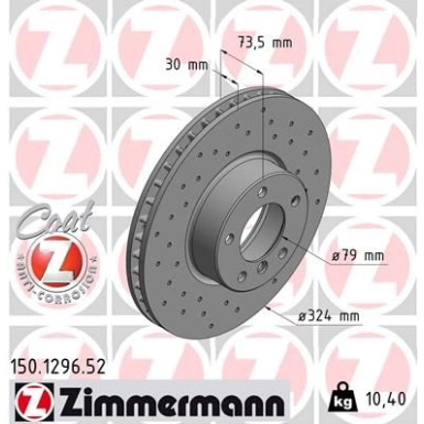 11 481 045 Sport Bremsscheibe VA Sport | BMW E39 00 | 150.1296.52