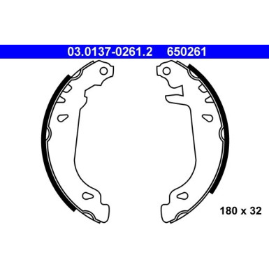 ATE Bremsbacken | 03.0137-0261.2