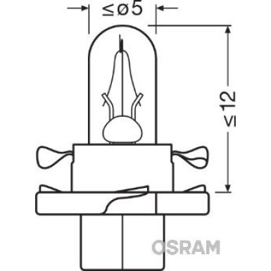 BX8,4d Osram | 12V 2W BX8,4D L.Green | PLASTIKSOCKEL | 2352MFX6