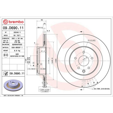 Bremsscheibe HA | NISSAN 370Z 09 | 09.D690.11