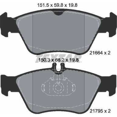 Bremsbelagsatz Db P. W202/210 93 | 2166404