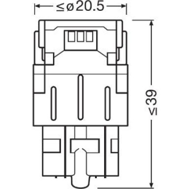 W21/5W Osram | LED Amber Orange 12V | LEDriving | 7515DYP-02B