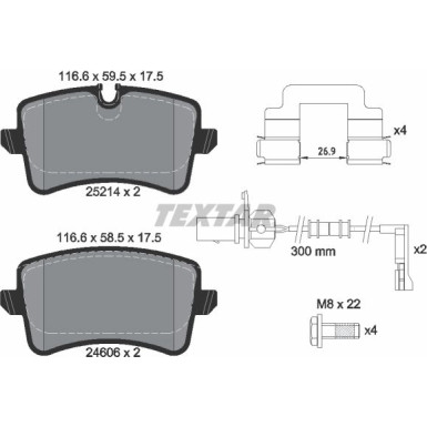 Bremsbelagsatz Vw T. A8 09- Scheibe 356Mm | 2521401