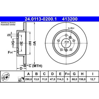 Bremsscheibe Nissan T. Qashqai 1.2-1.6 Dig-T 13 | 24.0113-0200.1