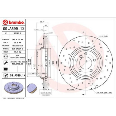 Bremsscheibe VA Xtra | BMW 3, X1 04-15 | 09.A599.1X