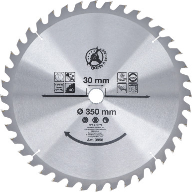 BGS Hartmetall-Kreissägeblatt | Ø 350 x 30 x 3,4 mm | 40 Zähne | 3958